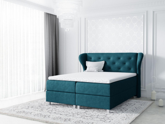 Lit Box Spring en tissu Design textile Lit double Moderne Hôtel Chambre Lits