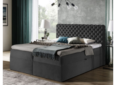 Chesterfield boîte de lit à ressorts Chambre Meubles Lits king size velours hôtel neuf