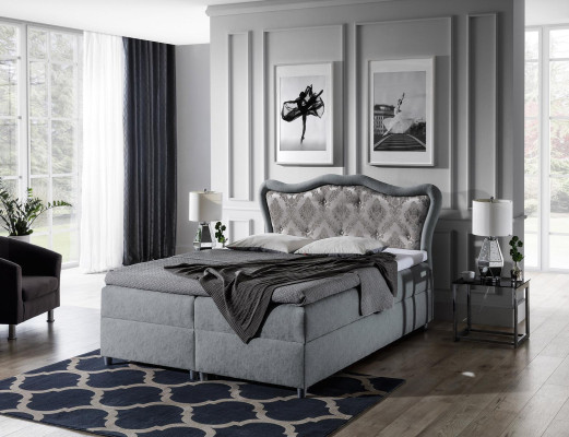 Classique lits Boxspring Baroque Meubles de chambre de luxe Ameublement
