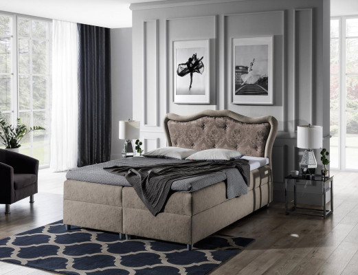 Classique lits Boxspring Baroque Meubles de chambre de luxe Ameublement