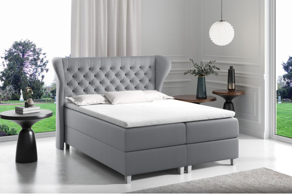 Lit Chesterfield boxspring Mobilier Lits king size en velours hôtel Nouvelle chambre