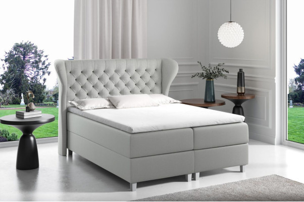 Lit Chesterfield boxspring Mobilier Lits king size en velours hôtel Nouvelle chambre