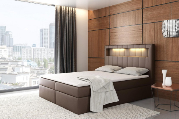 Lits boxspring éclairés lit double velours hôtel nouveau Mobilier de chambre