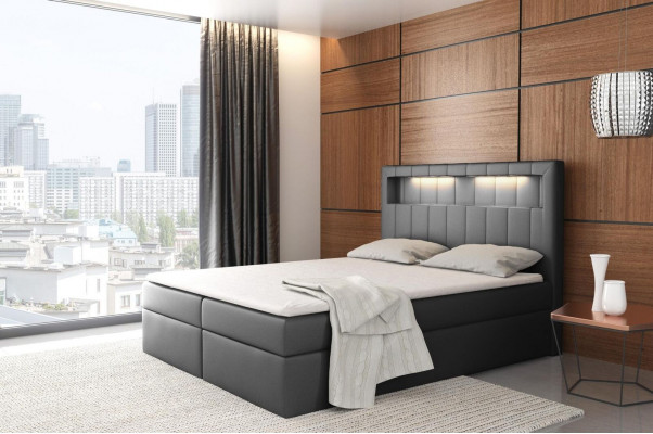 Lits boxspring éclairés lit double velours hôtel nouveau Mobilier de chambre