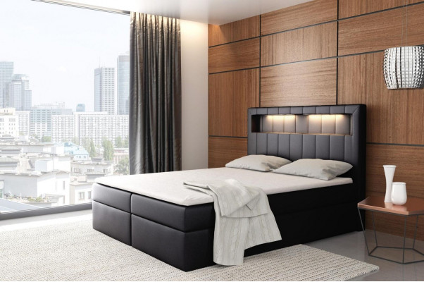Lits boxspring éclairés lit double velours hôtel nouveau Mobilier de chambre