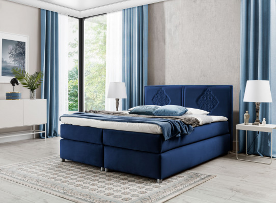Lit boxspring Chambre Lits Rembourrage Design Double Hôtel Luxe 200x200 nouveau