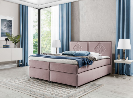 Lit boxspring Chambre Lits Rembourrage Design Double Hôtel Luxe 200x200 nouveau