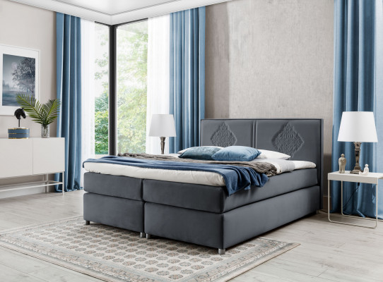 Lit boxspring Chambre Lits Rembourrage Design Double Hôtel Luxe 200x200 nouveau
