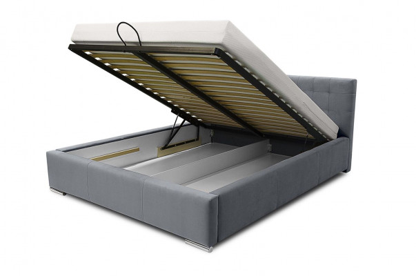 Cadre de lit Lit double Lit moderne Lit de mariage Lits Lit rembourré Gris Chambre 160 cm