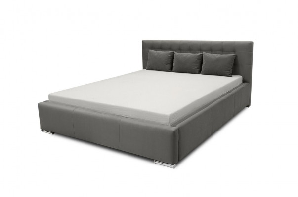 Cadre de lit Lit double Lit moderne Lit de mariage Lits Lit rembourré Gris Chambre 160 cm