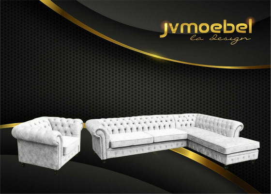 Canapé d'angle Canapé Canapé Rembourrage Design Chesterfield Meubles de luxe Suite