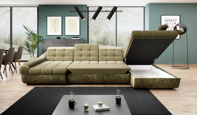 Canapé Canapé Suite de rembourrage Salon Design Canapé d'angle U-forme Canapés Canapés