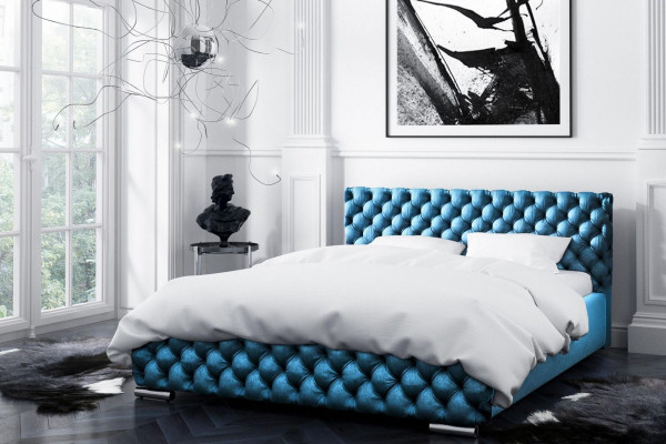 Lit rembourré 180x200 Lit double Hôtel Lit moderne Chambre à coucher Lits Cadre de lit