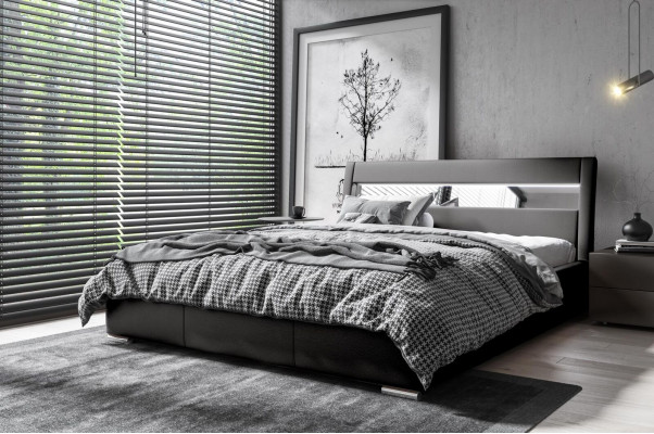 Cadre de lit Conception de lit en bois Double Hôtel Lit Moderne Lits de Chambre Mobilier de Lit
