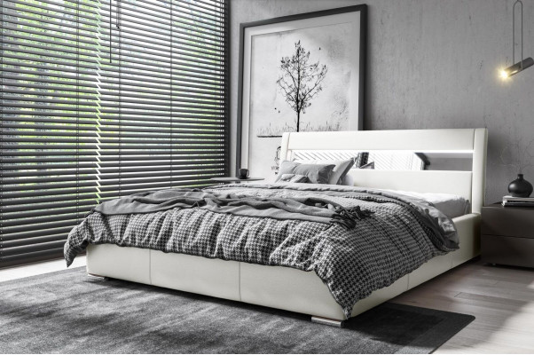 Cadre de lit Conception de lit en bois Double Hôtel Lit Moderne Lits de Chambre Mobilier de Lit