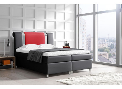 Lit avec sommier à ressorts Boxspring Lits Mobilier Double 160x200 Chambre d'hôtel neuf