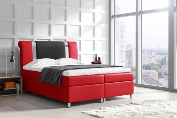 Lit avec sommier à ressorts Boxspring Lits Mobilier Double 160x200 Chambre d'hôtel neuf