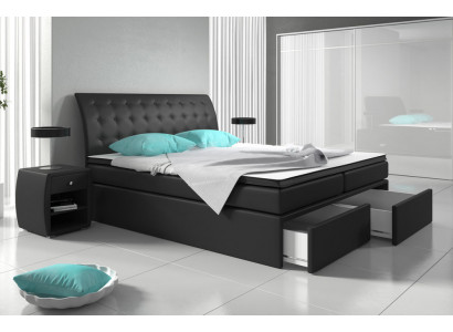 Lit de lit Box Lits Lit Tapisserie Imitation cuir Designer Hôtel Double Luxe Design