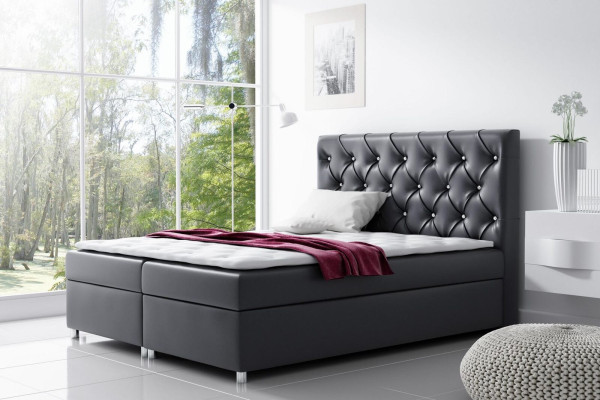 Lit Chesterfield Lit Box Spring Moderne Lit Double Lit Lit rembourré Lits 200x200 neufs