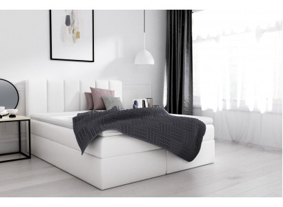Boîte de lit Lit double Lit avec sommier Lit matrimonial Lits Lit rembourré Blanc nouveau