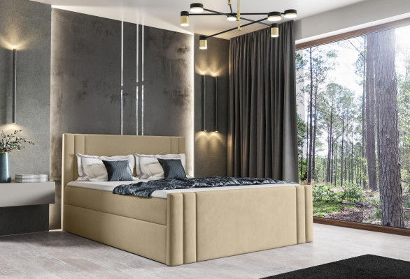 Lit Chambre Lits Rembourrage Conception Double Luxe 180x200 Boxspring neuf