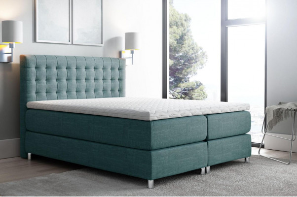 Boxspring lit Lit double Lit matrimonial Cadre de lit Lit Lit rembourré Lits Polyester