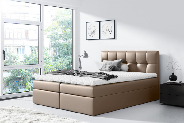 Lit de mariages Lit Box Spring Bed Lit double Moderne Chambre bleue Lits 160x200