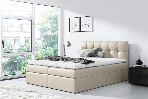 Lit de mariages Lit Box Spring Bed Lit double Moderne Chambre bleue Lits 160x200