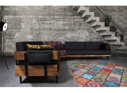 Mobilier de loft Canapé en tissu Canapé d'angle Rembourrage Ensemble d'angle Canapé en textile