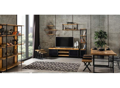 Salle à manger Ensemble Table à manger Étagère Armoire Meuble télé Ensemble de salon 5 pièces.