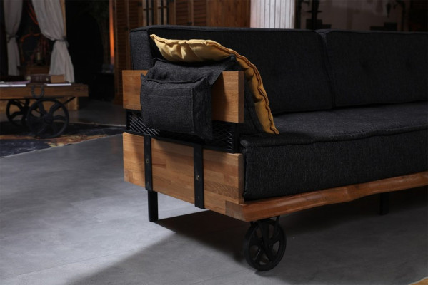 Mobilier de loft Canapé en tissu Canapé d'angle Rembourrage Ensemble d'angle Canapé en textile
