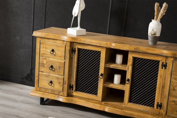 Commodes en bois Buffet Commode Armoire Bahut Bas 190cm Armoires Étagères