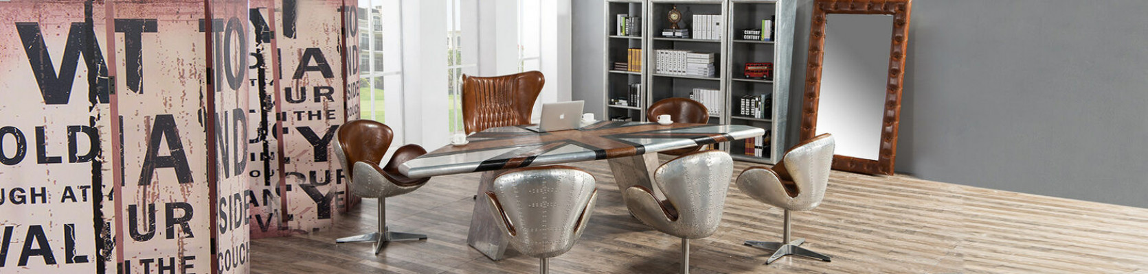Aile Bureau Table Spitfire Aluminium Avion Meubles de Bureau de Luxe