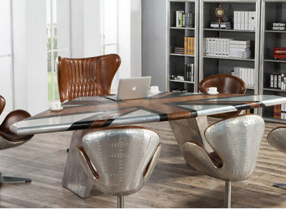Aile Bureau Table Spitfire Aluminium Avion Meubles de Bureau de Luxe