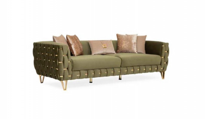 Ensemble de canapé de luxe 3 pièces. Ensemble de meubles Canapé Sofa Suite Complet Tissu