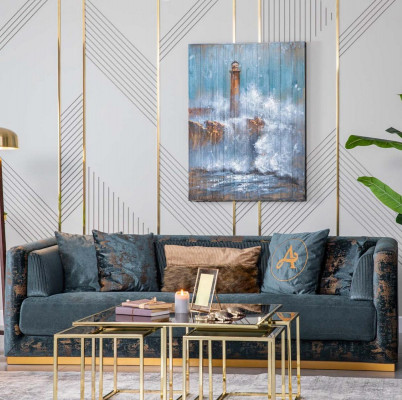 Vert Trois Places Canapé Sofa Mobilier Tapisserie Ameublement Canapés Sofas neuf