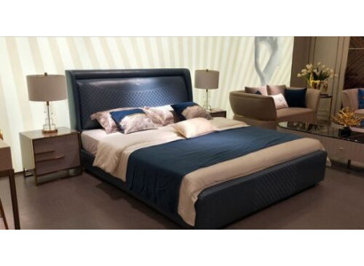 Lit double Lits modernes Rembourrage Cuir Designer Mariage Lit moderne