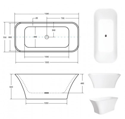 Baignoire design autoportante exclusive Baignoire moderne Salle de bains gratuite
