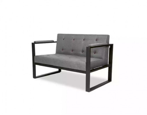 Banc design gris Deux places Housse en textile Mobilier de bureau Meuble