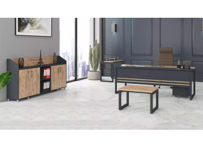 Grand ensemble de mobilier de bureau complet pour étude, armoire, bureau