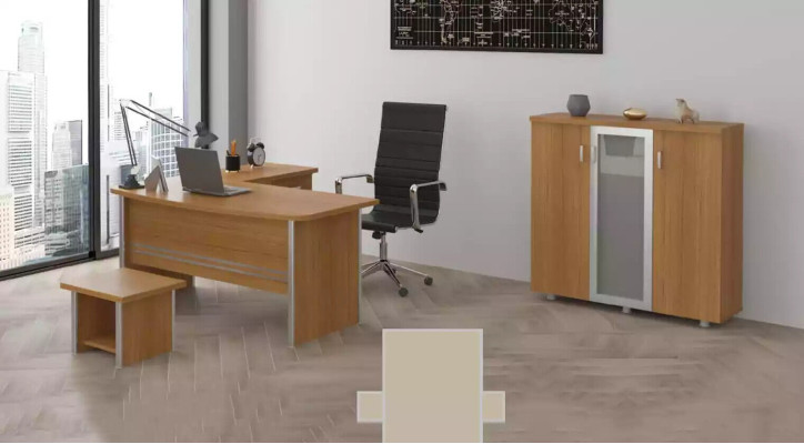 Ensemble de mobilier de bureau Complet, ensemble de classeurs, mobilier de bureau en coin, 3 pièces