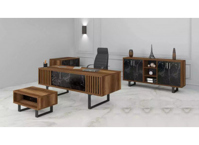 Ensemble de bureau avec table en marbre, armoire de bureau, 4 pièces.