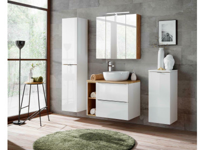 Conception Meubles de Salle de Bain Salle de Bain 5 pcs. Ensemble Suite Armoire Décorative Lavabo