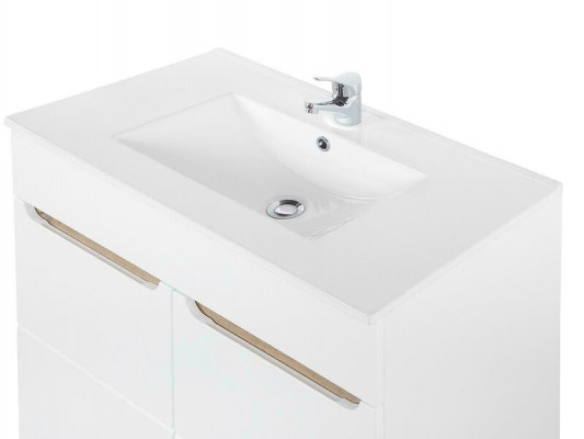 Lavabo blanc avec meuble de base. Lavabo de haute qualité