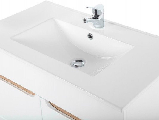 Lavabo blanc avec meuble de base. Lavabo de haute qualité