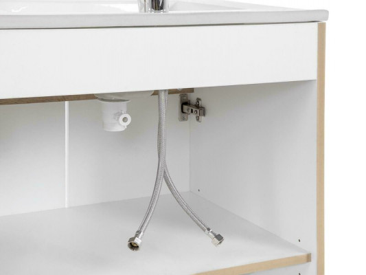 Lavabo blanc avec meuble de base. Lavabo de haute qualité