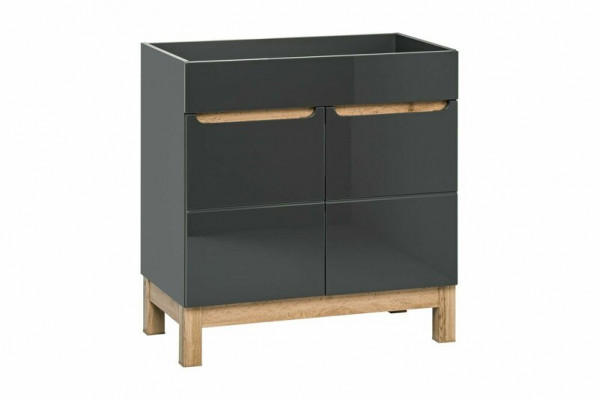 Lavabo gris avec meuble de base Lavabo de haute qualité