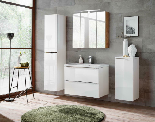 Meubles de salle de bain design Salle de bain Ensemble de 4 pièces Déco Armoire Lavabo
