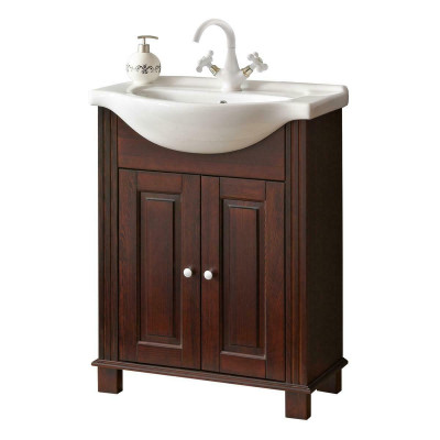 Meuble-lavabo de qualité supérieure en brun, 65cm.