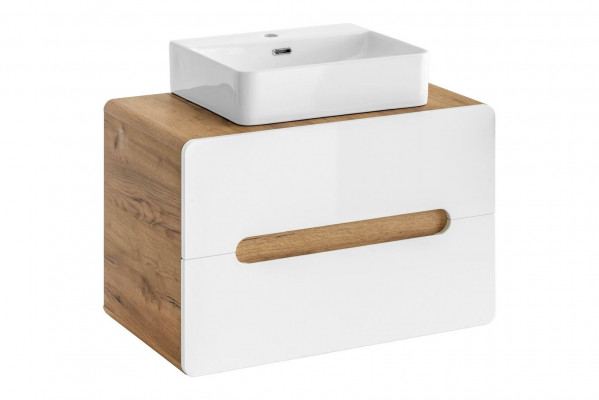 Lavabo Salle de bain Lavabo avec vasque attachée 80cm